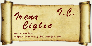 Irena Ciglić vizit kartica